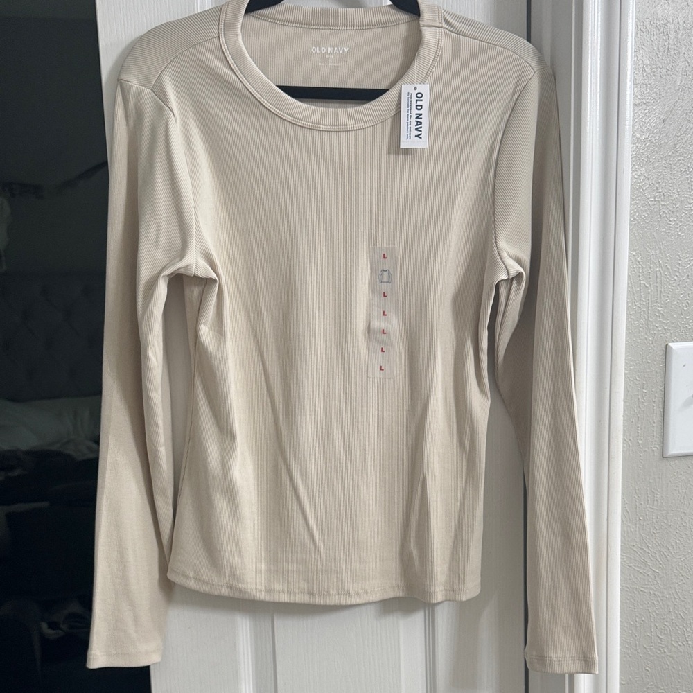 Old Navy Kids Beige Long Sleeve Tee